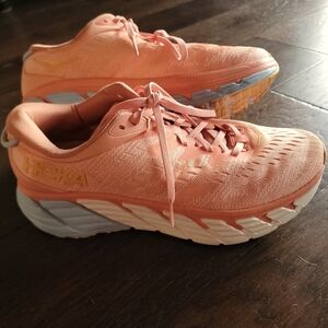 Hoka Pink Athletic Shoes with Supportive Midsole
